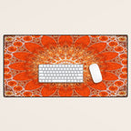 Detailed Orange Boho Mandala Desk Mat Gallery Image 1