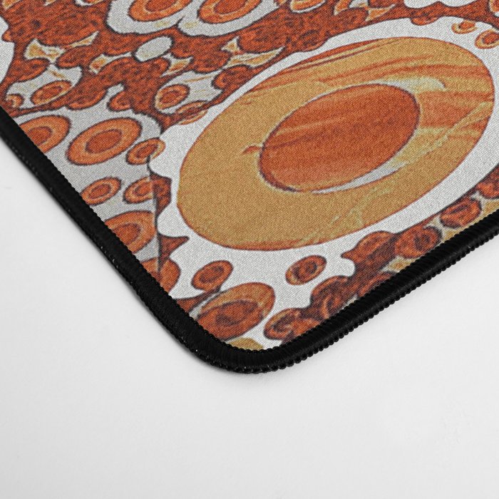 Detailed Orange Boho Mandala Desk Mat Gallery Image 4