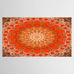 Detailed Orange Boho Mandala Tablecloth Gallery Image 2