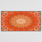 Detailed Orange Boho Mandala Desk Mat Gallery Image 3