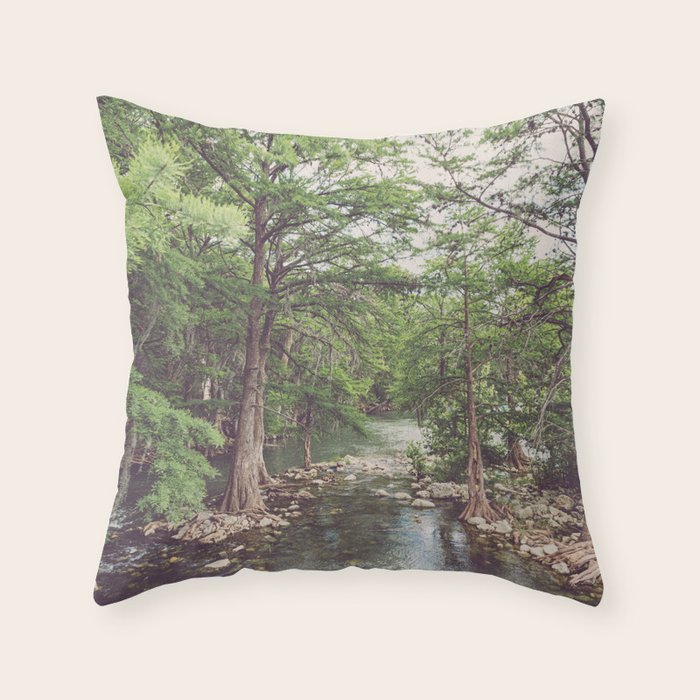 Guadalupe River New Braunfels Texas Photography Throw Pillow Gallery Image 1