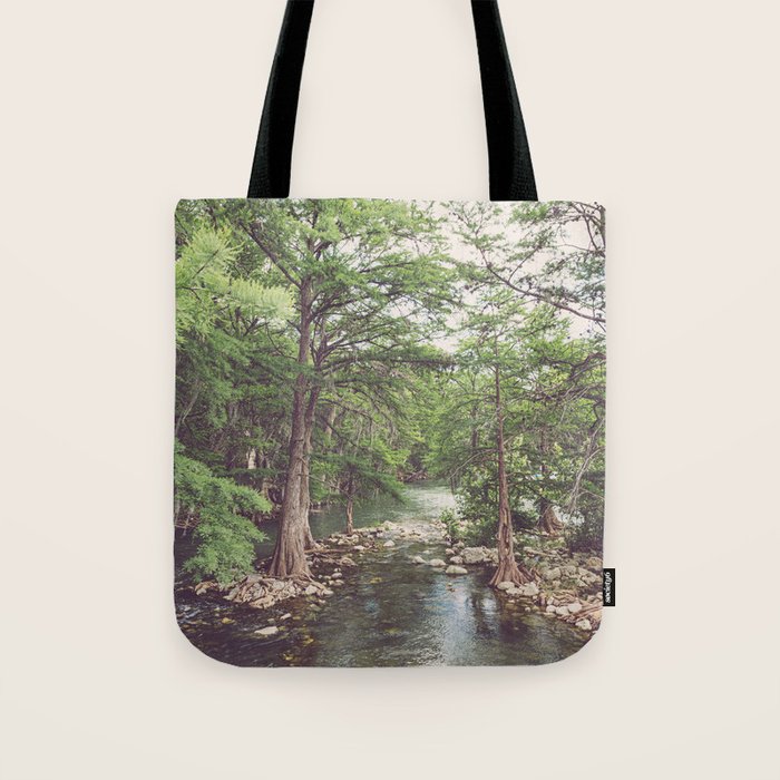 Guadalupe River New Braunfels Texas Photography Tote Bag Gallery Image 1