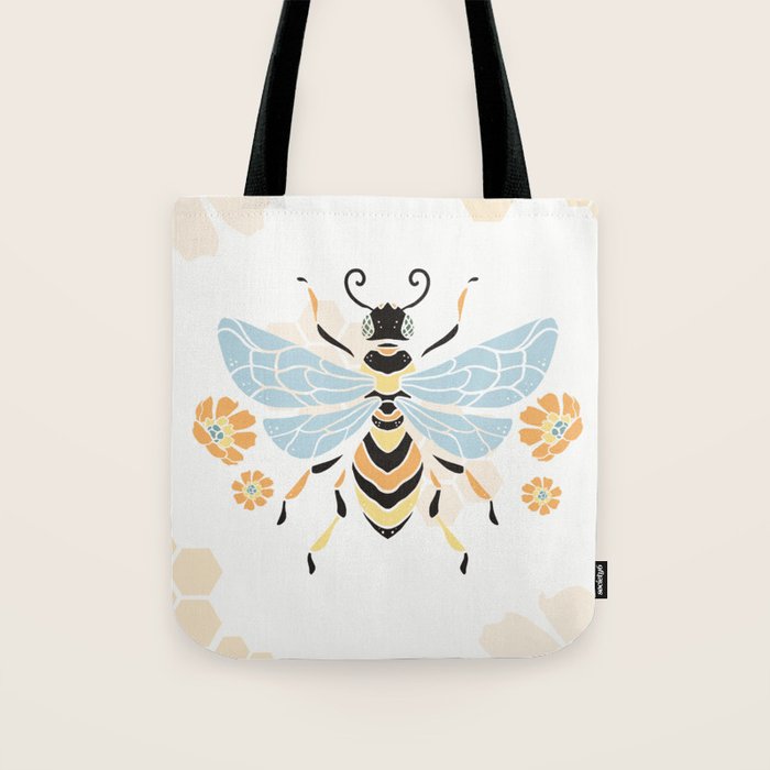 Honey Bee Abstract Pattern Tote Bag Gallery Image 1