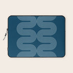 Mid Century Modern Geometric 101 in night Blue (Rainbow Abstract) Laptop Sleeve Gallery Image 1