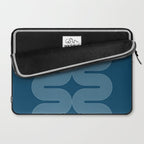 Mid Century Modern Geometric 101 in night Blue (Rainbow Abstract) Laptop Sleeve Gallery Image 2