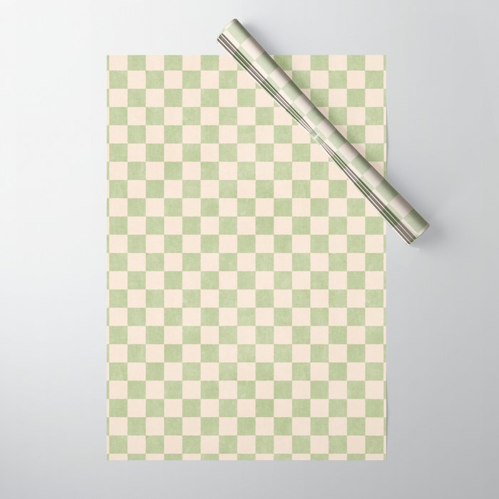CHECKER - 001 - Sage Wrapping Paper Gallery Image 1