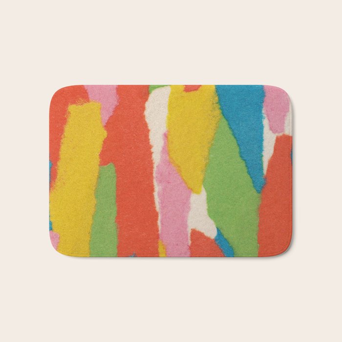 Colorful Paper Collage #1 Bath Mat Gallery Image 1