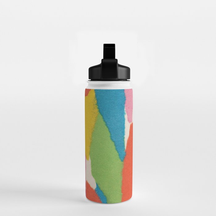Colorful Paper Collage #1 Water Bottle Gallery Image 2