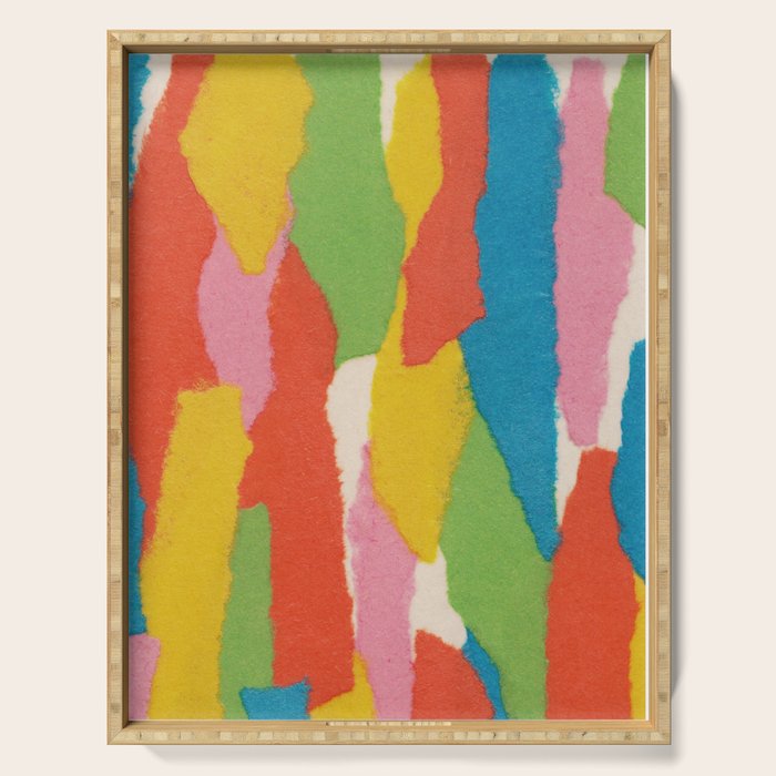 Colorful Paper Collage #1 Serving Tray Gallery Image 1