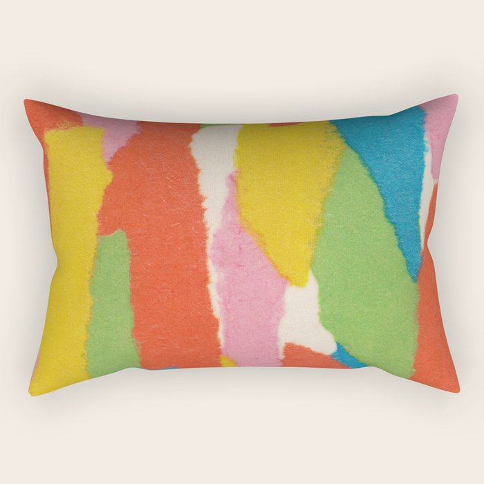 Colorful Paper Collage #1 Rectangular Pillow Gallery Image 1
