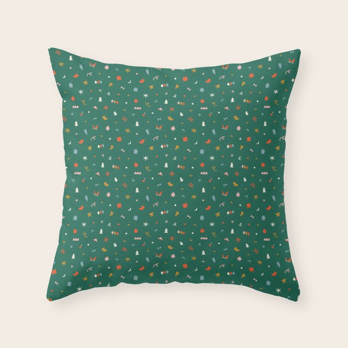 Retro abstract christmas decoration pattern Throw Pillow Gallery Image 6