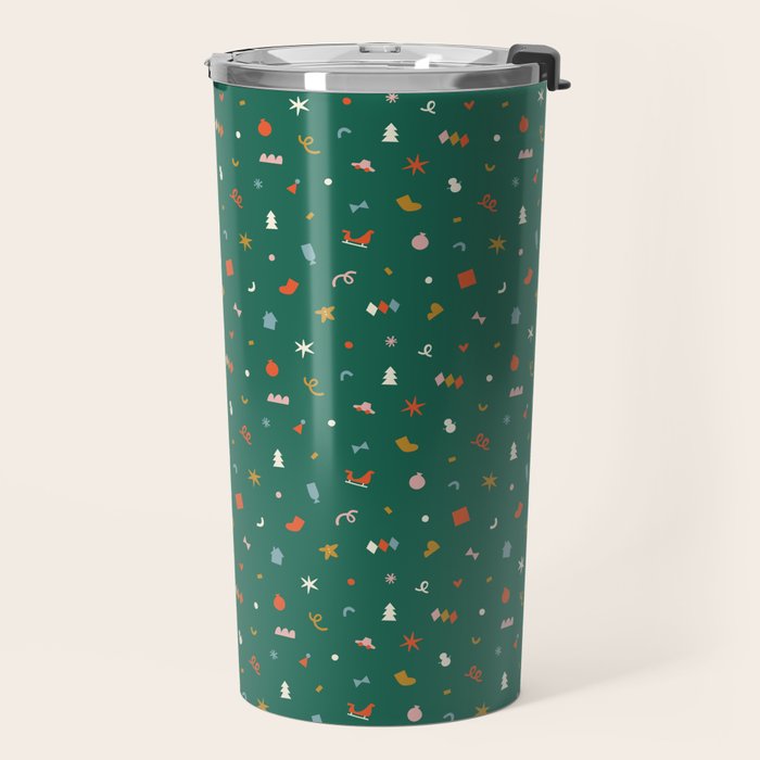 Retro abstract christmas decoration pattern Travel Mug Gallery Image 2