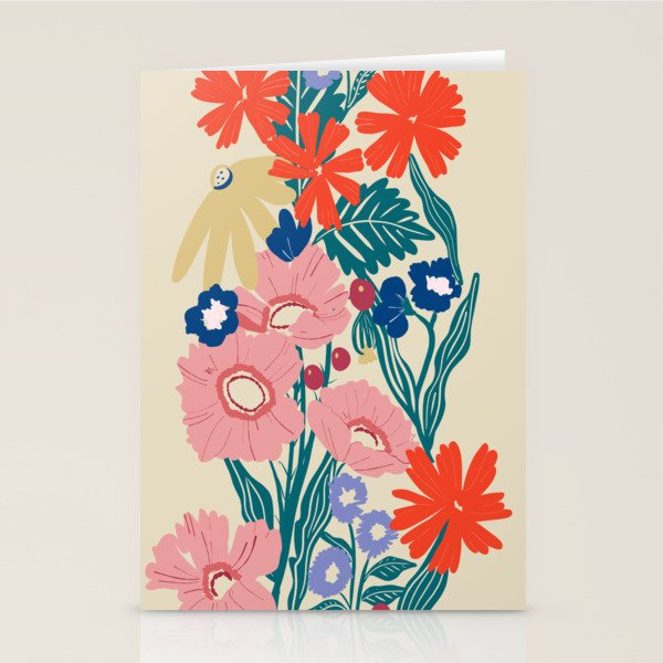 Minimalist Vibrant Wildflower Close Up - Modern Botanical Art with Bold Colors Stationery Card Gallery Image 2