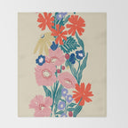 Minimalist Vibrant Wildflower Close Up - Modern Botanical Art with Bold Colors Throw Blanket Gallery Image 2