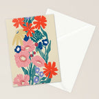 Minimalist Vibrant Wildflower Close Up - Modern Botanical Art with Bold Colors Stationery Card Gallery Image 2