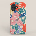 Minimalist Vibrant Wildflower Close Up - Modern Botanical Art with Bold Colors iPhone Case Gallery Image 1