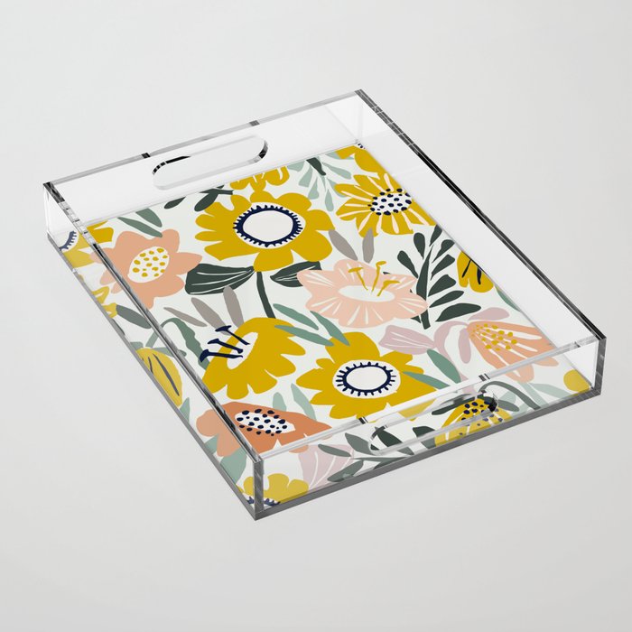 Cozy collection: mix and match happy florals Flower love 1 Acrylic Tray Gallery Image 1