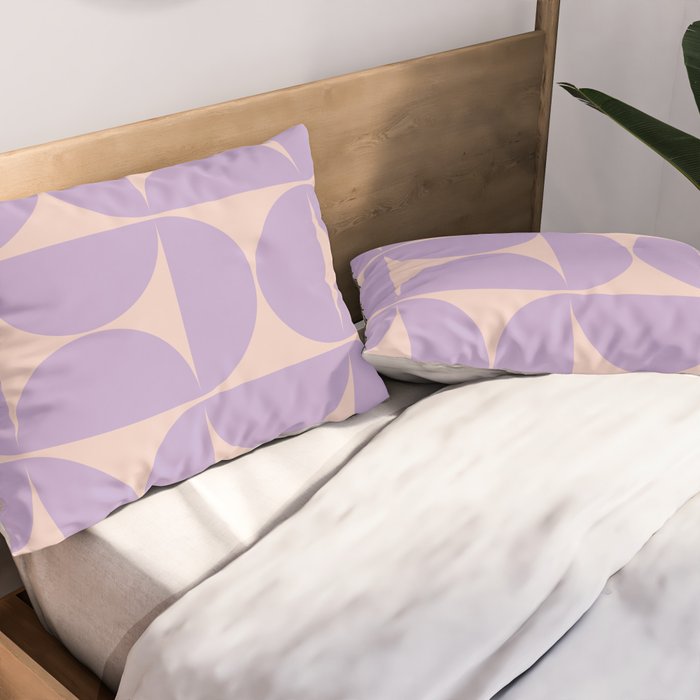 Mid Century Modern Retro Pattern In Lavender Pillow Sham Gallery Image 2
