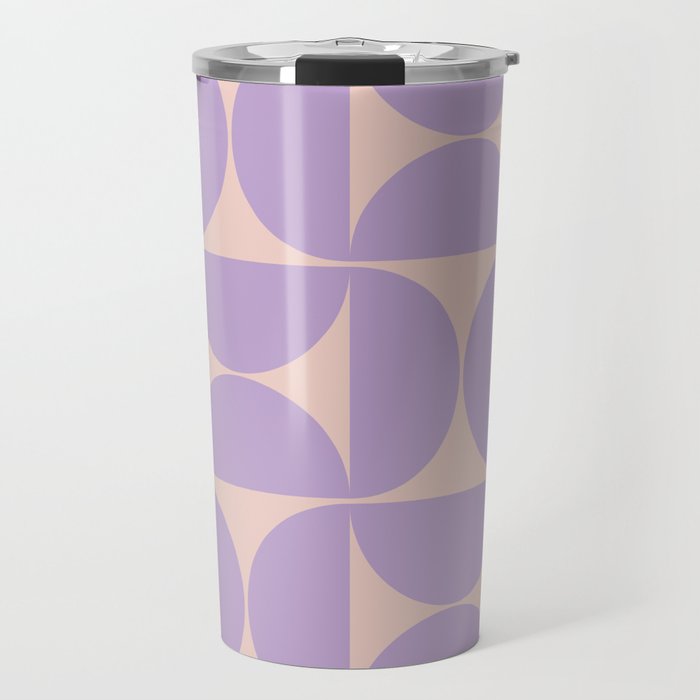 Mid Century Modern Retro Pattern In Lavender Travel Mug Gallery Image 1