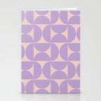 Mid Century Modern Retro Pattern In Lavender Stationery Card Gallery Image 2