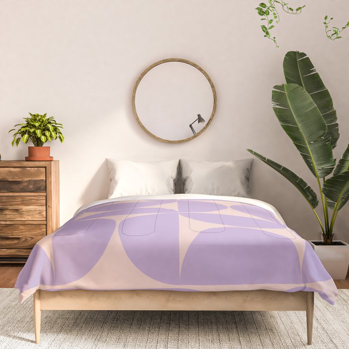 Mid Century Modern Retro Pattern In Lavender Comforter Gallery Image 3