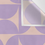 Mid Century Modern Retro Pattern In Lavender Wall Tapestry Gallery Image 3