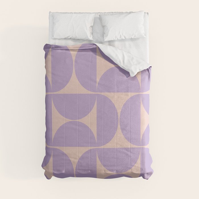 Mid Century Modern Retro Pattern In Lavender Comforter Gallery Image 8