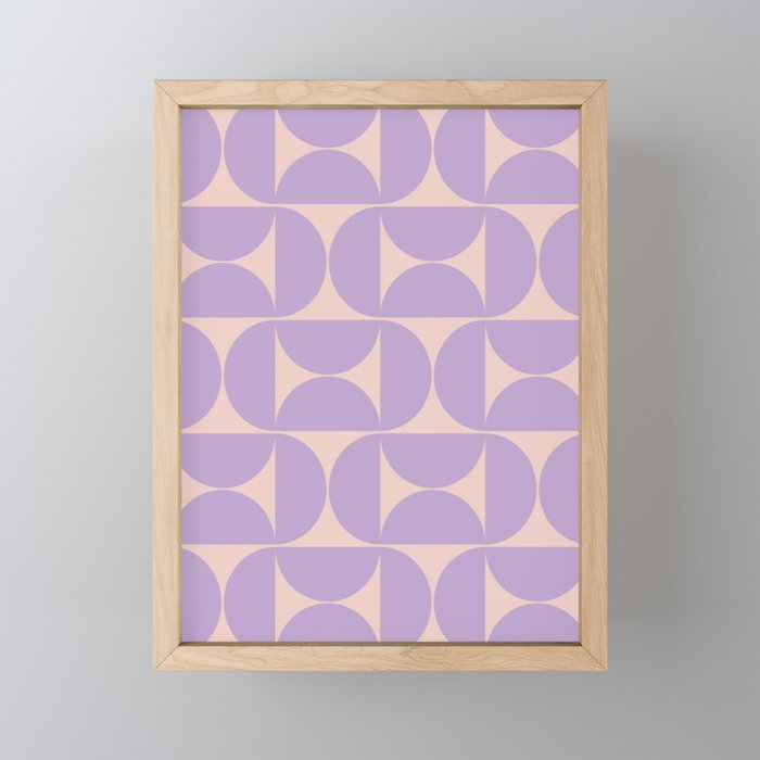 Mid Century Modern Retro Pattern In Lavender Mini Art Print Gallery Image 1