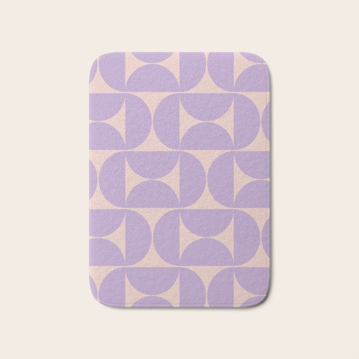 Mid Century Modern Retro Pattern In Lavender Bath Mat Gallery Image 1