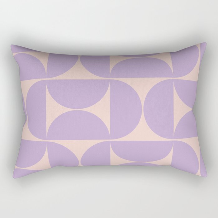 Mid Century Modern Retro Pattern In Lavender Rectangular Pillow Gallery Image 2