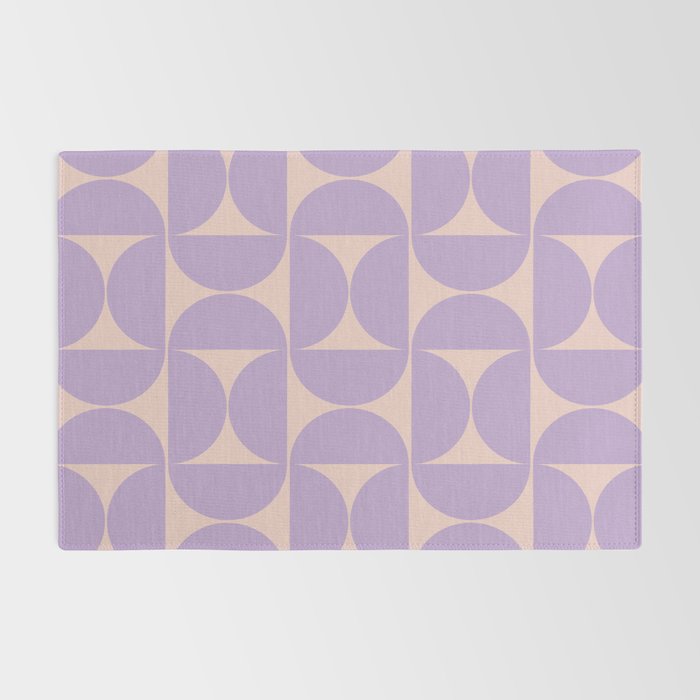 Mid Century Modern Retro Pattern In Lavender Rug Gallery Image 2