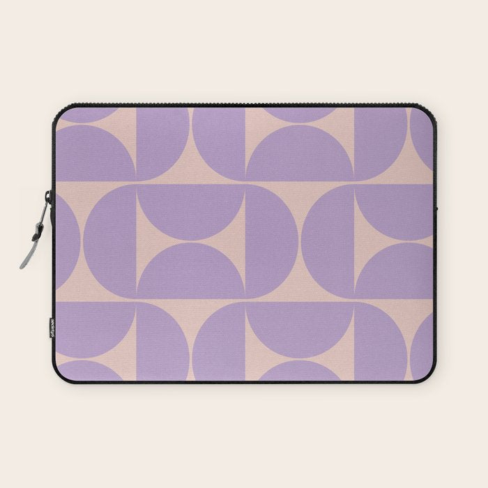 Mid Century Modern Retro Pattern In Lavender Laptop Sleeve Gallery Image 1