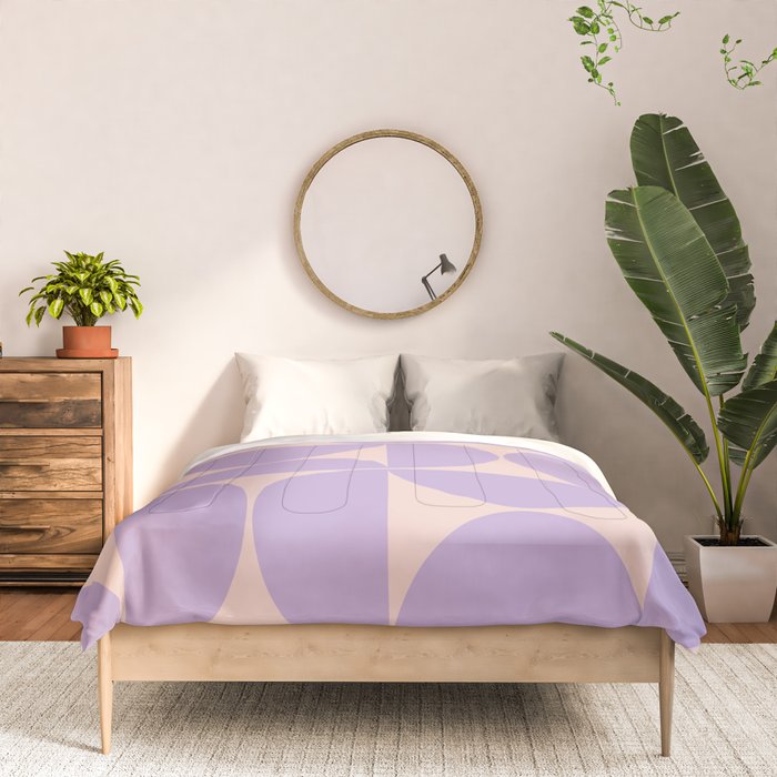 Mid Century Modern Retro Pattern In Lavender Comforter Gallery Image 3