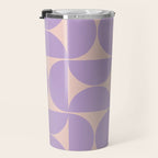 Mid Century Modern Retro Pattern In Lavender Travel Mug Gallery Image 3