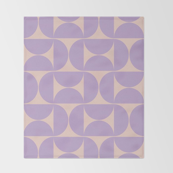 Mid Century Modern Retro Pattern In Lavender Throw Blanket Gallery Image 2
