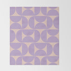 Mid Century Modern Retro Pattern In Lavender Throw Blanket Gallery Image 2