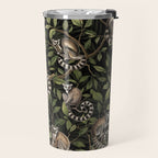 Lush Tropical Lemur Monkey Paradise Black Travel Mug Gallery Image 2