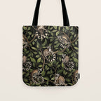 Lush Tropical Lemur Monkey Paradise Black Tote Bag Gallery Image 1