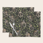 Lush Tropical Lemur Monkey Paradise Black Placemat Gallery Image 1