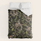 Lush Tropical Lemur Monkey Paradise Black Comforter Gallery Image 6
