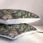 Lush Tropical Lemur Monkey Paradise Black Pillow Sham Gallery Image 3