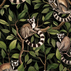 Lush Tropical Lemur Monkey Paradise Black Coffee Mug Gallery Image 2