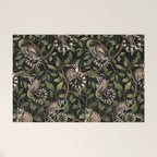 Lush Tropical Lemur Monkey Paradise Black Welcome Mat Gallery Image 1