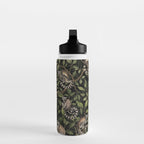 Lush Tropical Lemur Monkey Paradise Black Water Bottle Gallery Image 3