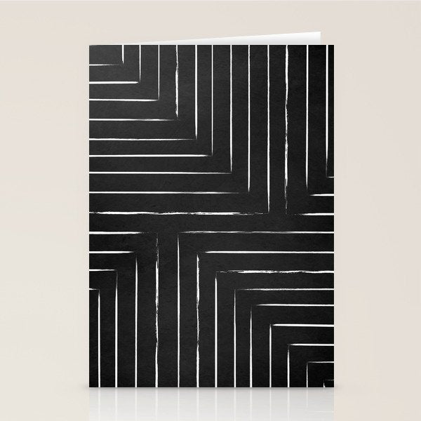 Black White Lines Minimalist Stationery Card Gallery Image 1
