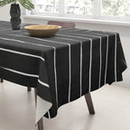 Black White Lines Minimalist Tablecloth Gallery Image 3
