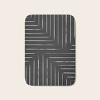 Black White Lines Minimalist Bath Mat Gallery Image 1