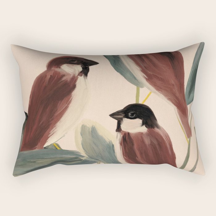  Three Sparrows Rectangular Pillow Gallery Image 1