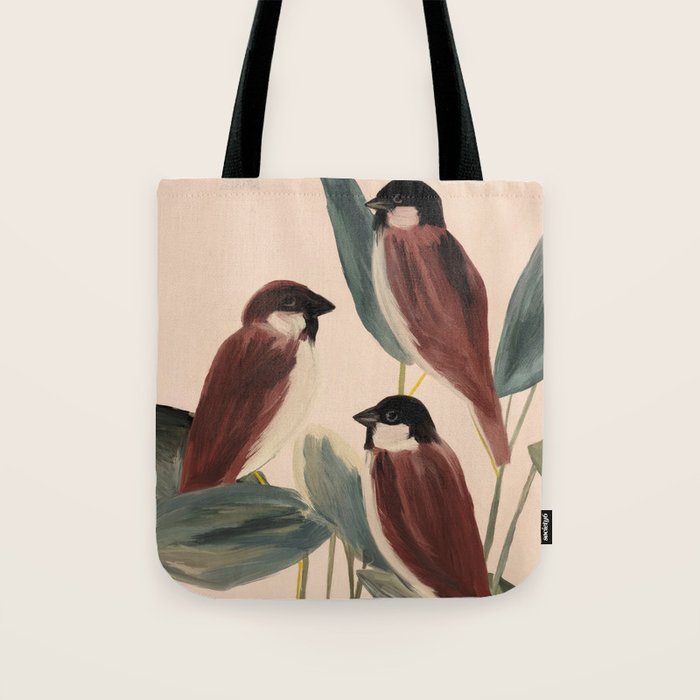  Three Sparrows Tote Bag Gallery Image 1