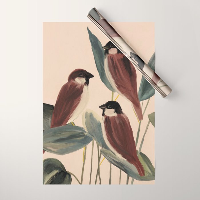  Three Sparrows Wrapping Paper Gallery Image 1